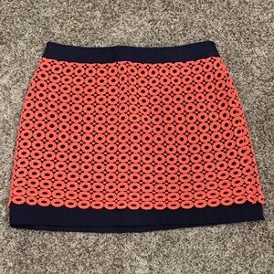 Ann Taylor Loft Navy and Tangerine Skirt Size 10